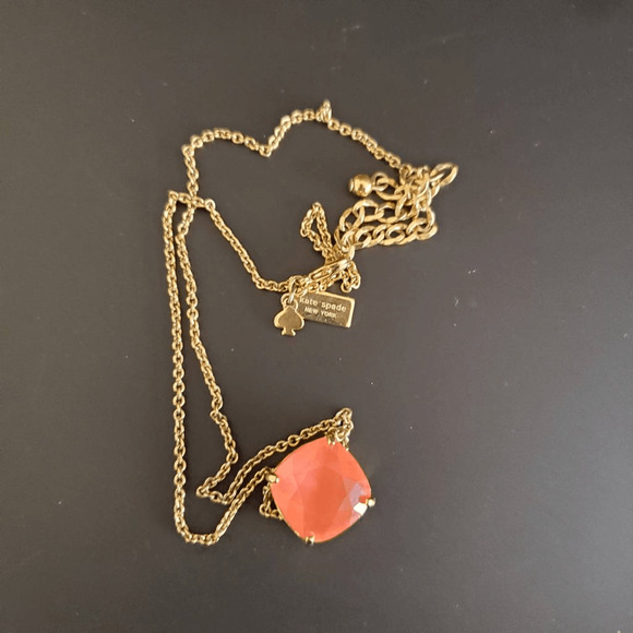 Kate Spade New York Cause a Stir Neon Pink Necklace Gold Plated Dainty Casual - Picture 5 of 7